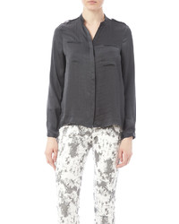 Ascend Clothing Long Sleeve Charcoal Blouse
