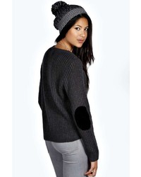 Boohoo Lucy Elbow Patch Soft Knit Jumper