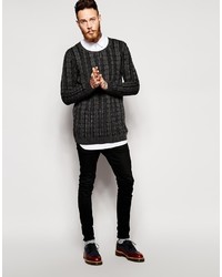 Asos Brand Laddered Cable Sweater