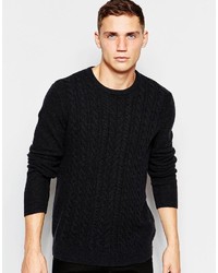 Asos Brand Lambswool Rich Cable Knit Sweater