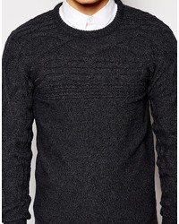 Asos Brand Sweater In Horizontal Cable
