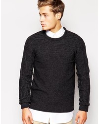 Asos Brand Sweater In Horizontal Cable