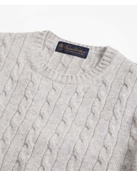 Brooks Brothers Cable Knit Crewneck Cashmere Sweater