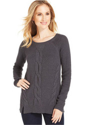 Style&co. Cable Knit Front Slit Sweater