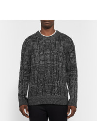 Lanvin Cable Knit Stretch Wool Blend Sweater