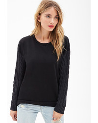 Forever 21 Contemporary Cable Knit Paneled Sweater