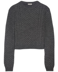 Miu Miu Cropped Cable Knit Sweater