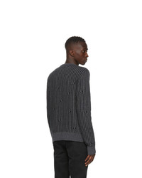 Off-White Grey Intarsia Knit Sweater