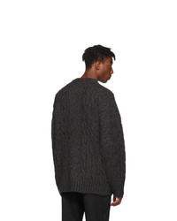 Juun.J Grey Knit Crewneck Sweater