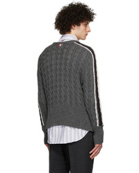 Thom Browne Grey Merino Wool Sweater
