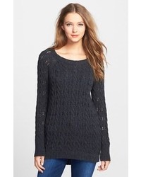 Caslon High Low Cable Tunic Sweater