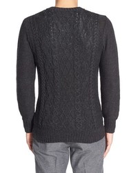 Inis Mein Inis Meain Oatmealaran Cable Knit Crewneck Sweater