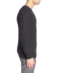 Inis Mein Inis Meain Oatmealaran Cable Knit Crewneck Sweater