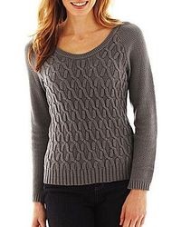 Liz Claiborne Long Sleeve Cable Knit Sweater