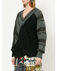 Kolor Patchwork Asymmetric Sweater