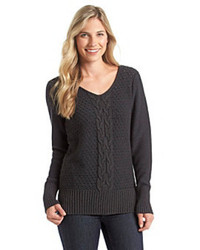 Ruff Hewn Grey Cable Front Sweater