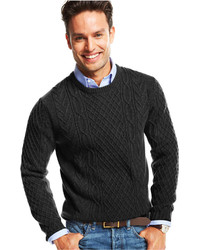 Club Room Woolcashmere Blend Cable Crew Neck Sweater