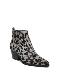 Charcoal Calf Hair Ankle Boots