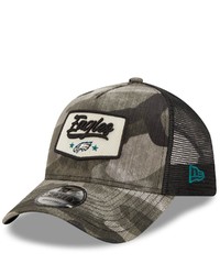 New Era Camoblack Philadelphia Eagles A Frame Patch 9forty Trucker Snapback Hat At Nordstrom