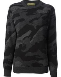 Charcoal Camouflage Crew-neck Sweater