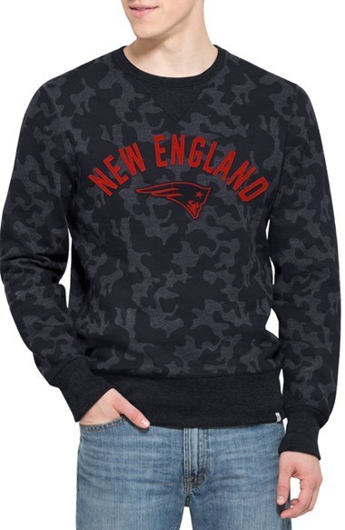 47 47 Brand New England Patriots Stealth Camo Crewneck Sweatshirt