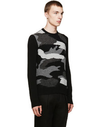 Moncler Black Camo Intarsia Sweater