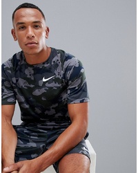 Nike Training Dry Camo T Shirt In Grey 923524 036