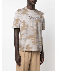 Lanvin Logo Embroidered Camouflage Print T Shirt