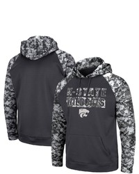 Colosseum Charcoal Kansas State Wildcats Oht Military Appreciation Digital Camo Pullover Hoodie