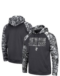 Colosseum Charcoal Northeastern Huskies Oht Military Appreciation Digital Camo Pullover Hoodie