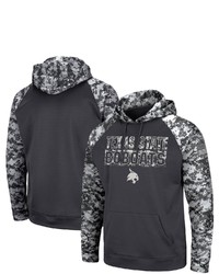 Colosseum Charcoal Texas State Bobcats Oht Military Appreciation Digital Camo Pullover Hoodie