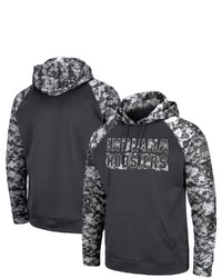 Colosseum Charcoal Indiana Hoosiers Oht Military Appreciation Digital Camo Pullover Hoodie