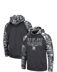 Colosseum Charcoal Maryland Terrapins Oht Military Appreciation Digital Camo Pullover Hoodie