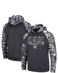 Colosseum Charcoal Miami University Redhawks Oht Military Appreciation Digital Camo Pullover Hoodie At Nordstrom