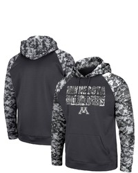 Colosseum Charcoal Minnesota Golden Gophers Oht Military Appreciation Digital Camo Pullover Hoodie