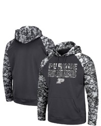 Colosseum Charcoal Purdue Boilermakers Oht Military Appreciation Digital Camo Pullover Hoodie