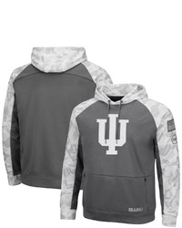 Colosseum Grayarctic Camo Indiana Hoosiers Oht Military Appreciation Tonal Raglan Pullover Hoodie