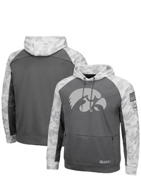 Colosseum Grayarctic Camo Iowa Hawkeyes Oht Military Appreciation Tonal Raglan Pullover Hoodie