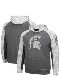 Colosseum Grayarctic Camo Michigan State Spartans Oht Military Appreciation Tonal Raglan Pullover Hoodie