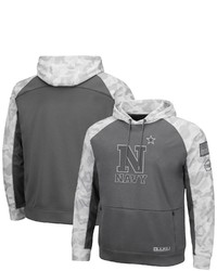 Colosseum Grayarctic Camo Navy Mid Oht Military Appreciation Tonal Raglan Pullover Hoodie