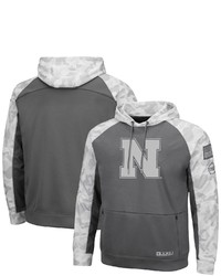 Colosseum Grayarctic Camo Nebraska Huskers Oht Military Appreciation Tonal Raglan Pullover Hoodie