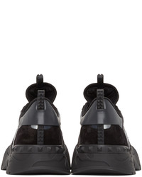 Valentino Black Grey Garavani Camo Rockrunner Plus Sneakers