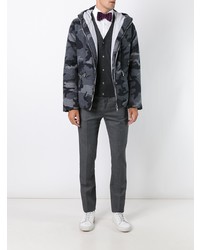 Moncler Gamme Bleu Camouflage Print Hooded Jacket Grey