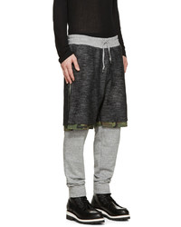 Mostly Heard Rarely Seen Grey Camouflage Layered Lounge Pants
