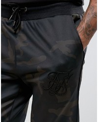 Siksilk Poly Joggers In Camo Skinny Fit