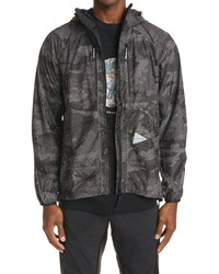 And Wander Reflective Camo Print Water Repellent Jacket