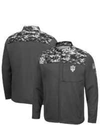 Colosseum Charcoal Indiana Hoosiers Oht Military Appreciation Digi Camo Full Zip Jacket At Nordstrom