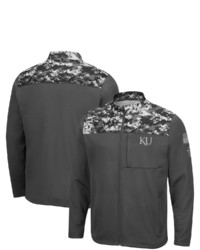 Colosseum Charcoal Kansas Jayhawks Oht Military Appreciation Digi Camo Full Zip Jacket At Nordstrom