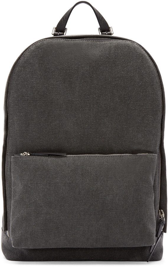 gray canvas backpack