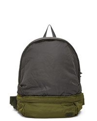 Sacai Khaki And Grey Porter Edition Nylon Backpack